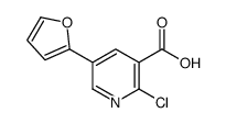 2-chloro-5-(furan-2-yl)pyridine-3-carboxylic acid结构式