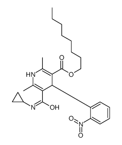 octyl 5-(cyclopropylcarbamoyl)-2,6-dimethyl-4-(2-nitrophenyl)-1,4-dihydropyridine-3-carboxylate结构式