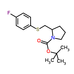 2-(4-Fluoro-phenylsulfanylmethyl)-pyrrolidine-1-carboxylic acid tert-butyl ester Structure