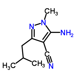 5-Amino-3-isobutyl-1-methyl-1H-pyrazole-4-carbonitrile结构式