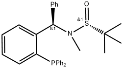 [S(R)]-N-[(R)-[2-(二苯基膦)苯基]苯基甲基]-N-甲基-2-叔丁基亚磺酰胺结构式