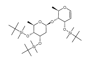 4-O-[3,4-bis-(tert-butyldimethylsilyl)-2,6-dideoxy-β-D-allopyranosyl]-3-(tert-butyldimethylsilyl)-1,5-anhydro-2,6-dideoxy-D-ribo-hex-1-entol Structure