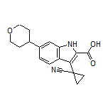 3-(1-Cyanocyclopropyl)-6-(tetrahydro-2H-pyran-4-yl)-1H-indole-2-carboxylic Acid Structure