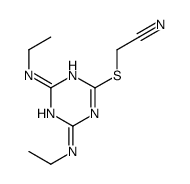 2-[[4,6-bis(ethylamino)-1,3,5-triazin-2-yl]sulfanyl]acetonitrile结构式