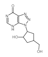 7H-1,2,3-Triazolo[4,5-d]pyrimidin-7-one,3,4-dihydro-3-[2-hydroxy-4-(hydroxymethyl)cyclopentyl]-, (1a,2b,4a)- (9CI)结构式