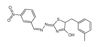 5-[(3-methylphenyl)methyl]-2-[(2E)-2-[(3-nitrophenyl)methylidene]hydrazinyl]-1,3-thiazol-4-one Structure