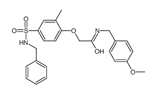 2-[4-(benzylsulfamoyl)-2-methylphenoxy]-N-[(4-methoxyphenyl)methyl]acetamide结构式