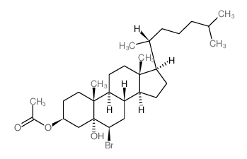 Cholestane-3,5-diol,6-bromo-, 3-acetate, (3b,5a,6b)- Structure