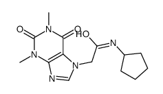 N-cyclopentyl-2-(1,3-dimethyl-2,6-dioxopurin-7-yl)acetamide Structure