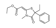 ethyl (2E)-2-(5-ethyl-3-methyl-4-oxo-5-phenyl-1,3-thiazolidin-2-ylidene)acetate Structure