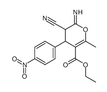 5-Cyano-6-imino-2-methyl-4-(4-nitro-phenyl)-5,6-dihydro-4H-pyran-3-carboxylic acid ethyl ester Structure