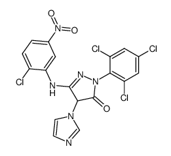 5-(2-chloro-5-nitro-anilino)-4-imidazol-1-yl-2-(2,4,6-trichloro-phenyl)-1,2-dihydro-pyrazol-3-one Structure