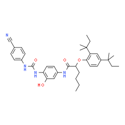 2-[2,4-bis(1,1-dimethylpropyl)phenoxy]-N-[4-[[[(4-cyanophenyl)amino]carbonyl]amino]-3-hydroxyphenyl]hexanamide picture