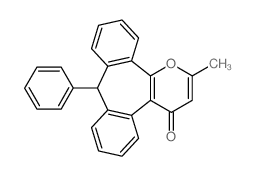 2-Methyl-9-phenyldibenzo(3,4:6,7)cyclohepta(1,2-b)pyran-4(9H)-one结构式