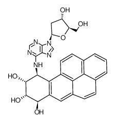 (7R,8S,9R,10S)-2'-deoxy-(7,8,9,10-tetrahydro-7,8,9-trihydroxybenzo[a]pyren-10-yl)adenosine Structure