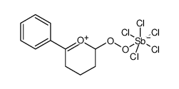 pentachloro((6-phenyl-2,3,4,5-tetrahydropyrylium-2-yl)peroxy)stibate(V) Structure