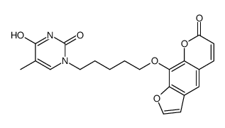 5-Methyl-1-(5-((7-oxo-7H-furo(3,2-g)(1)benzopyran-9-yl)oxy)pentyl)-2,4 (1H,3H)-pyrimidinedione结构式