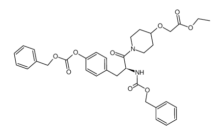 (1-{2-benzyloxycarbonylamino-3-[4-benzyloxycarbonyloxy-phenyl]-propionyl}-piperidine-4-yloxy)-acetic acid ethyl ester Structure