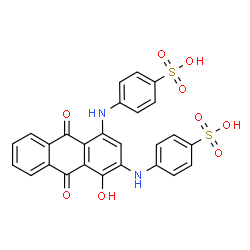 4,4'-[(9,10-dihydro-4-hydroxy-9,10-dioxo-1,3-anthrylene)diimino]bis(benzenesulphonic) acid structure