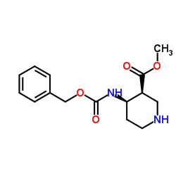 Methyl (3S,4R)-4-{[(benzyloxy)carbonyl]amino}piperidine-3-carboxylate结构式