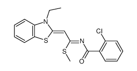 2-Chloro-N-[2-[3-ethyl-3H-benzothiazol-(2E)-ylidene]-1-methylsulfanyl-eth-(E)-ylidene]-benzamide Structure