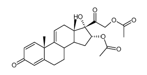 17α-Hydroxy-16α.21-diacetoxy-3.20-dioxo-pregnatrien-(1.4.9(11)) structure