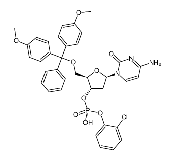 5'-O-(4,4'-dimethoxytriphenylmethyl)-2'-deoxycytidine-3'-O-(2-chlorophenyl)phosphate Structure