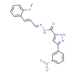 N'-[(1E,2E)-3-(2-methoxyphenyl)prop-2-en-1-ylidene]-3-(3-nitrophenyl)-1H-pyrazole-5-carbohydrazide Structure