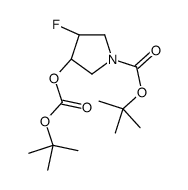 tert-butyl trans-3-(tert-butoxycarbonyloxy)-4-fluoropyrrolidine-1-carboxylate structure