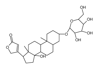 3-[(3S,5R,10S,13R,14S,17R)-14-hydroxy-10,13-dimethyl-3-[(2R,5S)-3,4,5-trihydroxy-6-(hydroxymethyl)oxan-2-yl]oxy-1,2,3,4,5,6,7,8,9,11,12,15,16,17-tetradecahydrocyclopenta[a]phenanthren-17-yl]-2H-furan-5-one结构式