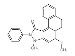 3-methyl-5-(methylthio)-2-phenyl-2,3,6,7-tetrahydro-1H-naphtho[1,2-e]indazol-1-one (en)1H-Phenanthro[3,4-c]pyrazol-1-one, 2,3,6,7-tetrahydro-3-methyl-5-(methylthio)-2-phenyl- (en)结构式
