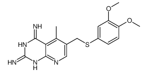 6-[(3,4-dimethoxyphenyl)sulfanylmethyl]-5-methylpyrido[2,3-d]pyrimidine-2,4-diamine Structure