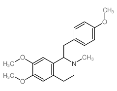 Isoquinoline,1,2,3,4-tetrahydro-6,7-dimethoxy-1-[(4-methoxyphenyl)methyl]-2-methyl-结构式