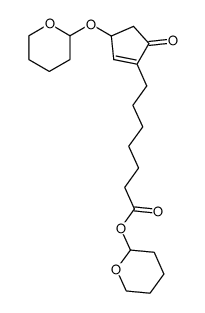 7-[5-Oxo-3-(tetrahydro-pyran-2-yloxy)-cyclopent-1-enyl]-heptanoic acid tetrahydro-pyran-2-yl ester结构式