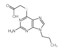 Acetic acid,2-[(2-amino-9-propyl-9H-purin-6-yl)thio]- structure