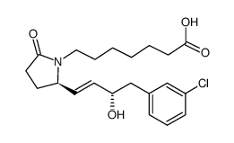 7-{(2R)-2-[(1E,3S)-3-hydroxy-4-(3-chlorophenyl)-1-buten-1-yl]-5-oxo-1-pyrrolidinyl}heptanoic acid Structure