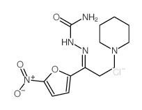 Hydrazinecarboxamide,2-[1-(5-nitro-2-furanyl)-3-(1-piperidinyl)propylidene]-, hydrochloride (1:1) structure