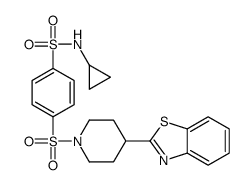 Benzenesulfonamide, 4-[[4-(2-benzothiazolyl)-1-piperidinyl]sulfonyl]-N-cyclopropyl- (9CI) Structure