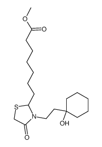 methyl 7-(3-(2-(1-hydroxycyclohexyl)ethyl)-4-oxothiazolidin-2-yl)heptanoate结构式