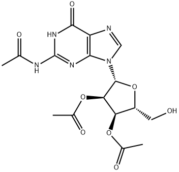 N-乙酰基-2′,3′-乙酰基鸟苷结构式