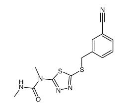 N-(5-((3-cyanophenyl)methylthio)-1,3,4-thiadiazol-2-yl)-N,N',dimethylurea Structure