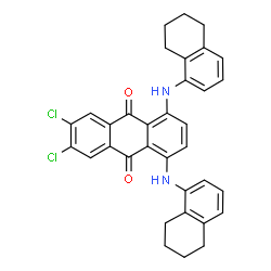 6,7-dichloro-1,4-bis[(5,6,7,8-tetrahydro-1-naphthyl)amino]anthraquinone结构式