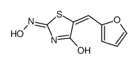 (5E)-5-(furan-2-ylmethylidene)-2-(hydroxyamino)-1,3-thiazol-4-one结构式