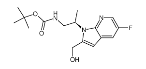 R-[2-(5-fluoro-2-hydroxymethyl-pyrrolo[2,3-b]pyridin-1-yl)-propyl]-carbamic acid tert-butyl ester Structure