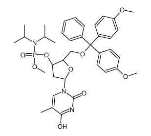 5'-O-(4,4'-DIMETHOXYTRITYL)-2'-DEOXYTHYMIDINE-3'-(METHYL-N,N-DIISOPROPYL)PHOSPHORAMIDITE picture