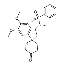 N-benzenesulfonyl 4-(3',4'-dimethoxyphenyl)-4-methylaminoethylcyclohex-2-en-1-one结构式