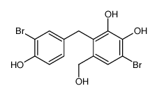 6-bromo-3-[(3-bromo-4-hydroxyphenyl)methyl]-4-(hydroxymethyl)benzene-1,2-diol结构式