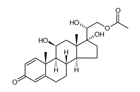 11β,17,20β,21-四羟基孕烯酸-1,4-二烯-3-酮-21醋酸酯结构式