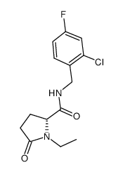 N-[(2-chloro-4-fluorophenyl)methyl]-1-ethyl-5-oxo-D-prolinamide Structure