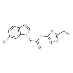 2-(6-chloro-1H-indol-1-yl)-N-[(2E)-5-ethyl-1,3,4-thiadiazol-2(3H)-ylidene]acetamide Structure